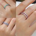 wholesale Metal Material 925 Silver, European and American Foreign Trade New Style, Colorful Synthetic Gemstone Moissanite Ring That Does Not Fade, Cross-Border Hot Seller-0-3