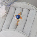 wholesale S925 Silver Plated 14K Gold Snowflake Design Pearl and Star Sapphire Ring, Christmas Limited Edition-0-5