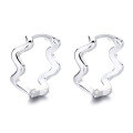 wholesale S925 Sterling Silver Korean-style Creative Wave Design Geometric Irregular Minimalist Delicate Earrings-0-4
