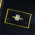 wholesale Metal S925 silver gold-plated minimalistins style 6*8 small sugar cube ring stackable matching piece-0-3