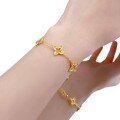 wholesale S925 Silver Gold-Edged Five-Flower Clover Bracelet with Diamond Inlay, Cross-Border Edition for Xiaohongshu Live Stream New Arrival by Mujing Jewelry-0-4