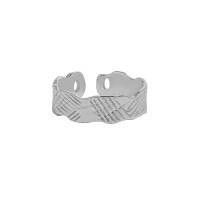 wholesale S925 Sterling Silver Korean Version Ins Small Design Minimalist Versatile Irregular Surface Texture Textured Open Ring for Women-Platinum [No. 13/Adjustable] Opening adjustable