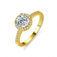 14K Gold Plated S925 Silver Ring with 1ct 6.5mm Moissanite-1 carat (set with moissanite)  15 yards