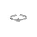 wholesale S925 Sterling Silver Korean Version Ins Minimalist Niche Design Versatile Plain Ring with Crushed Silver Texture Adjustable Open Ring for Women-0-4