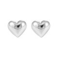 wholesale S925 Sterling Silver Glossy Heart Stud Earrings, Korean Version Small and Unique Ins Minimalist Style with a Sense of Advanced Coolness-0-5