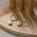 wholesale 925 Sterling Silver Jewelry 14K Gold Natural Baroque Pearl Korean Fashion Minimalist Earrings Wholesale-0-1