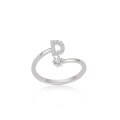 wholesale S925 Sterling Silver 26 Letter Ring, Fashionable Minimalist Everyday Versatile Open-Ended Adjustable One-Size Ring-0-8