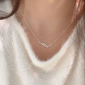 wholesale S925 Sterling Silver Minimalist Geometric Necklace for Women, Small Unique Design Cold Style Choker-0-0