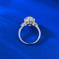 wholesale S925 silver gold-plated with 8*12 oval ice-cut high-carbon diamond ring, cross-border hot seller-0-2