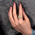 wholesale S925 Sterling Silver 4*4 Floral Women's Fashion Personality Luxury 25-Point Creative Daisy Ring-0-2