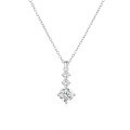 wholesale S925 Sterling Silver Small and Large Zircon Inlaid Diamond Four-Prong Collarbone Necklace, Women's Cross-border Pendant Necklace,ins-0-6