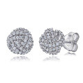 wholesale S925 Sterling Silver Yarn Ball Cubic Zirconia Stud Earrings, New Original European and American Design, Supports OEM/ODM-0-0