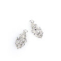 wholesale Platinum-plated 925 silver, Dunli exquisitely crafted openwork floral earrings, designed to be paired with any ear stud for DIY ear accessories-0-0