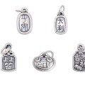 wholesale 999 Silver Pure Silver Pendant with "Peace and Joy" Meaning, Silver Jewelry Bracelet Hand String DIY Material Accessories-0-3