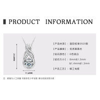 S925 Sterling Silver Moissanite Necklace, Luxury Minimalist Infinity Waterdrop Pendant Choker-Vine Pendant [White Gold]  925 Silver
