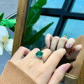 wholesale 925 Silver New Jewelry 9*9 Para Green European and American Wish Bestseller Micro-Paved Ring for Women-0-2