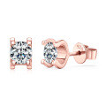 S925 Sterling Silver Square Stud Earrings with Moissanite-0-23