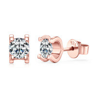 S925 Sterling Silver Square Stud Earrings with Moissanite-Style Z [Clearance Sale with Free Shipping] Moissanite