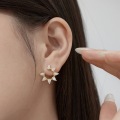 wholesale S925 sterling silver cross-border earrings for women, luxurious and elegant pear-shaped zirconia floral design, fashionable and versatile ear accessories-0-1