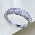 wholesale S925 Sterling Silver Full Rhinestone Fashion Ring for Women, Trendy Ins-Style Cross-Border Wholesale Piece-0-2