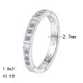 S925 Sterling Silver Full Moissanite Bamboo Knot Ring, Minimalist Unisex-0-3
