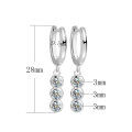 wholesale S925 Sterling Silver Moissanite Earrings for Women, Trendy Minimalist Fashionable Stud Earrings, Korean-style Hook Earrings, Versatile Elegant-0-5