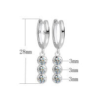 wholesale S925 Sterling Silver Moissanite Earrings for Women, Trendy Minimalist Fashionable Stud Earrings, Korean-style Hook Earrings, Versatile Elegant-60-point (Moissanite) earrings>925 silver