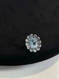 wholesale S925 Silver Trendy Minimalist Luxury Style Aquamarine with Rose-Cut Nanometer Stone Ring-0-1