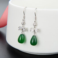 wholesale S925 Sterling Silver Bow Earrings for Women, Japanese and Korean Style Fashion Inlaid High-End Sense Niche Design Ear Studs Wholesale-Bow Earrings 925 Silver