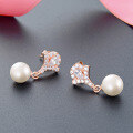 wholesale Sterling Silver Creative Vintage Rose Gold Plated Pearl Earring Studs for Women,-0-1