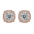 wholesale Rose gold, 9K/10K/14K/18K gold, 05ct moissanite earrings, light luxury fashion, summer earrings-0-2