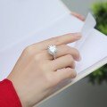 925 Silver Moissanite Ring 10 Carat Super Sparkling Luxurious Statement Jewelry-0-1