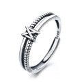 wholesale S925 Sterling Silver Minimalist Double-Layer Twisted Rope Ring Ins Style Retro Trendy Minimalist Cold Tone Index Finger Ring for Women-0-4