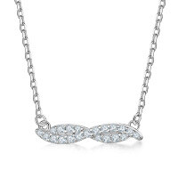 wholesale 925 Sterling Silver Leaf Pendant European and American Flower Leaf Necklace Minimalist Design Women's Collarbone Chain Ins Style Wholesale-Platinum 925 silver