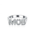 S925 Silver Moissanite Women's European and American Row Ring Luxury Full Diamond Letter Ring-0-4