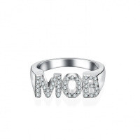 S925 Silver Moissanite Women's European and American Row Ring Luxury Full Diamond Letter Ring-Set with D-color moissanite  US No. 8