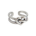 wholesale S925 sterling silver JT304 Korean-style vintage distressed heart-shaped ring, ins women's unique niche ring-0-4
