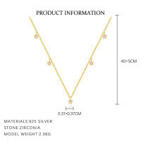 wholesale S925 Sterling Silver Cross-border Hollow Star Earrings With Rhinestones, Women's Fashion Luxury Versatile European-american French Minimalist Ear Accessories-A4161-Gold 925 Silver