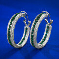 wholesale 925 Silver Metal Material New Style Emerald Ear Hoops for Women, Hot Selling on AliExpress and Wish for Cross-Border-0-5