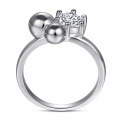 wholesale S925 Sterling Silver Hot-selling Women's Rings, Wish Cross-Border E-commerce Bestseller, Smooth Round Ball Jewelry, Factory Direct Dropshipping-0-2