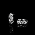 Sterling Silver Cross Earrings for Women with Moissanite, Simple Bridal Gift-0-1