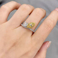 wholesale S925 Sterling Silver New Imported High Carbon Diamond 4*8 Marquise Yellow Diamond Ring for WomenIns Style-0-1