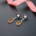 wholesale S925 Silver Rhodium-Plated Crystal Teardrop Earrings with Zirconia Inlaid-0-1