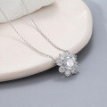wholesale S925 silver zircon flower necklace cross-border best-selling jewelry set for Amazon Europe and America, custom jewelry processing-0-5