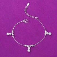 wholesale S925 silver foreign trade supply European and American creative fashion matte gourd bracelet for women's personalized student best friend jewelry-xb1047-white gold