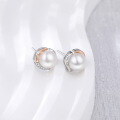 wholesale S925 Sterling Silver Shell Pearl Earrings with Zircon Heart-shaped Earrings for Women, Cross-border New Accessories for TEMU Dropshipping-0-1