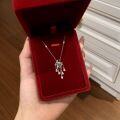 wholesale 925 Sterling Silver Firework Tassel Necklace, Small Batch Design, Light Luxury Romantic Fireworks Full Zirconia Silver Necklace, Fairy Collarbone Chain-0-5