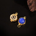 wholesale Gold-plated 925 Silver Openwork Handmade DIY Beaded Bracelet Necklace Accessory with Natural Lapis Lazuli-0-1
