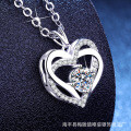 S925 Sterling Silver Moissanite Eternal Heart Pendant Necklace-0-0