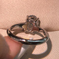 S925 Silver Oval Four-Prong Zirconia Women's Ring, Clearance Sale with Free Shipping-0-2